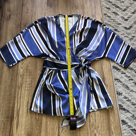 NEW!!! HP π₯³π₯³π₯³Zara Blue Striped Jumpsuit - Picture 15 of 16